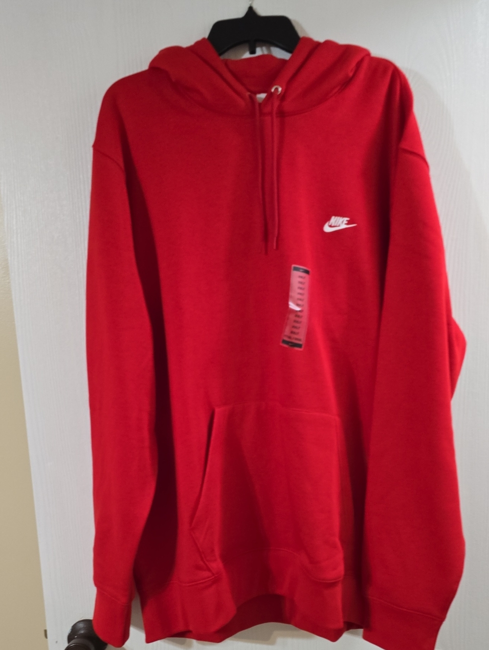 Nike Red Crewneck Hoodie with White Swoosh
